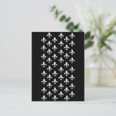 Black and White Fleur de Lis Pattern Briefkaart (Staand voorkant)