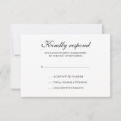 Black and White Fleur de Lis RSVP-reactiekaart RSVP Kaartje (Achterkant)