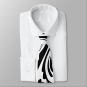 Black and White Floral Chic Wedding Stropdas (Gebonden)