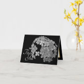 Black and White Floral Cluster Bouquet Thank You Kaart (Gele Bloem)