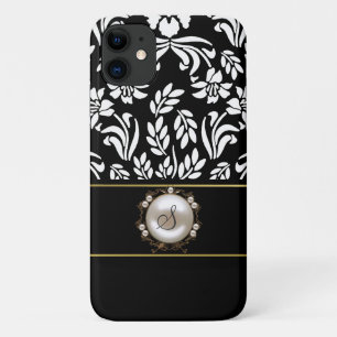 Black and White Floral Damask Case-Mate iPhone Case