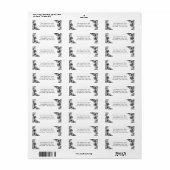 Black and White Floral Damask | Retouradres Etiket (Full Sheet)