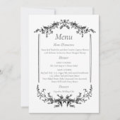 Black and White Floral Line Art Kaart (Voorkant)