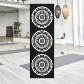 Black And White Floral Mandala Yoga Mat