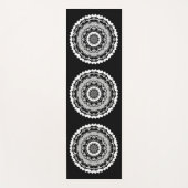 Black And White Floral Mandala Yoga Mat (Voorkant)