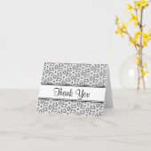 Black and White Floral Pattern Bedankt Kaart (Gele Bloem)