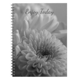 Black and White Floral Photo Spiral Notebook Notitieboek