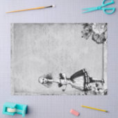 Black and White Floral Tall Alice in Wonderland Tissuepapier (Craft)