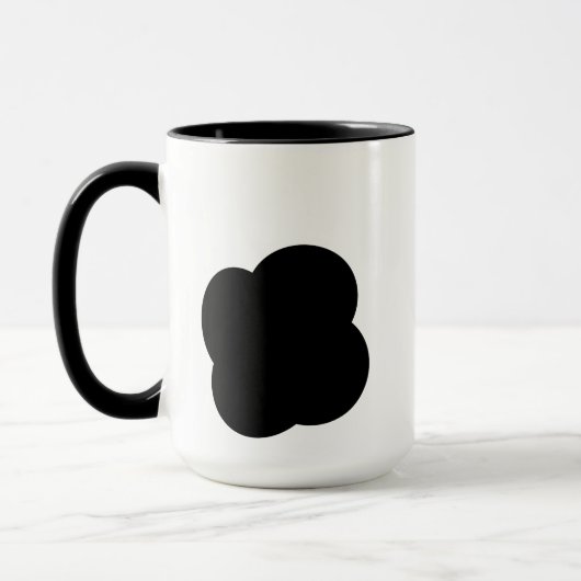 Black and White Floral Two-Tone Mug Mok (Links)
