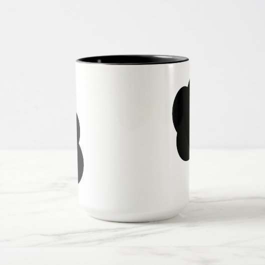 Black and White Floral Two-Tone Mug Mok (Midden)