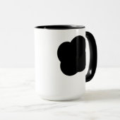 Black and White Floral Two-Tone Mug Mok (Voorkant rechts)