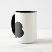 Black and White Floral Two-Tone Mug Mok (Voorkant links)