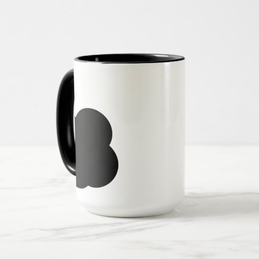 Black and White Floral Two-Tone Mug Mok (Voorkant links)