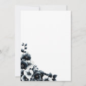 Black and White Floral Wedding After Party Kaart (Achterkant)