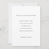 Black and White Floral Wedding Kaart (Achterkant)