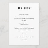 Black and White Floral Wedding Menu (Achterkant)