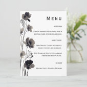 Black and White Floral Wedding Menu (Staand voorkant)