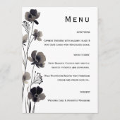 Black and White Floral Wedding Menu (Voorkant)