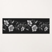 Black and White Floral Yoga Mat (Voorkant (horizontaal))