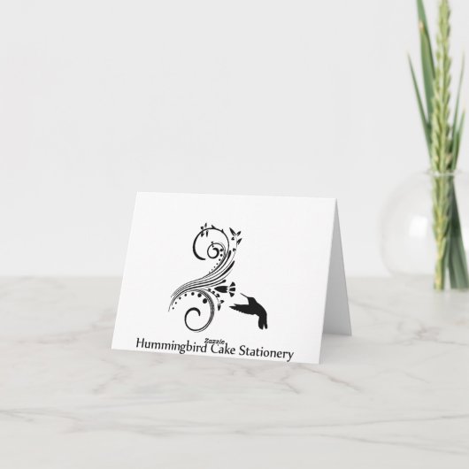 Black and White Flourish Dank je wel Bedankkaart (Achterkant)