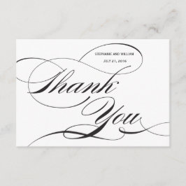 Black and White Flourish Weddenschap Hartelijk dan Bedankkaart