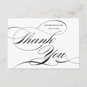 Black and White Flourish Weddenschap Hartelijk dan Bedankkaart