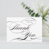 Black and White Flourish Weddenschap Hartelijk dan Bedankkaart (Staand voorkant)