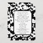 Black and White Flower Vow Renewal Wedding Kaart (Voorkant / Achterkant)