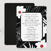 Black and White Flower Vow Renewal Wedding Kaart (Voorkant / Achterkant)