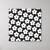 Black and White Flower Y2K Pattern Canvas Afdruk (Voorkant)
