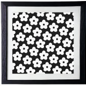 Black and White Flower Y2K Pattern Canvas Afdruk