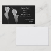 Black and White Flowers Business Card Visitekaartje (Voorkant / Achterkant)