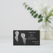 Black and White Flowers Business Card Visitekaartje (Staand voorkant)