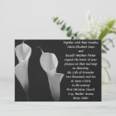 Black and White Flowers Wedding Kaart (Staand voorkant)