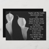 Black and White Flowers Wedding Kaart (Voorkant / Achterkant)