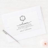 black and white foliage Crest wedding invitation Rechthoekige Sticker (Envelop)