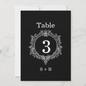 black and white foliage Crest wedding Kaart (Voorkant)