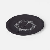 black and white foliage Crest wedding Papieren Bordje (Gekanteld)