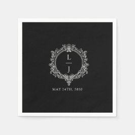 black and white foliage Crest wedding Servet