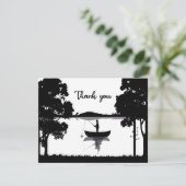 Black and White Forever Vist Memorial Funeral Bedankkaart (Staand voorkant)