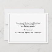 Black and White Forever Vist Memorial Funeral Bedankkaart (Achterkant)