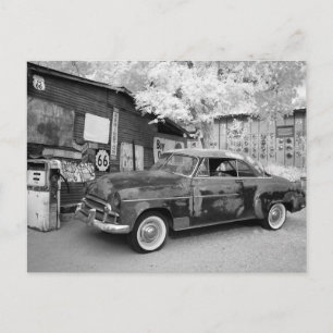 Black and White foto Route 66 Briefkaart