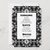 Black and White Fractal Mandala Wedding Invitation Kaart (Achterkant)