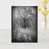 Black and White Frosty Winter Scene All Occasion Kaart (Gele Bloem)