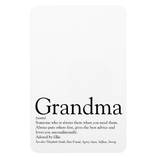 Black and White Fun Cool Grandma Grandmoeder Magneet (Verticaal)