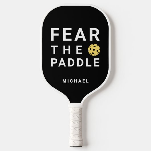 Black and White Fun Fear The  Pickleball Paddle (Voorkant)