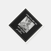 Black and White Funny Birthday Photo Napkins Servet (Hoek)