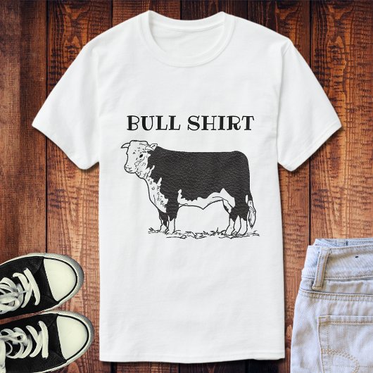 Black and White Funny Bull Shirt