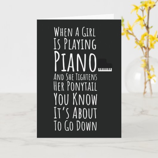 Black And White Funny Piano Cards For Women Her Kaart (Gele Bloem)