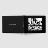 Black and White Funny Sign Jouw naam Guestbook Gastenboek (Volledig)